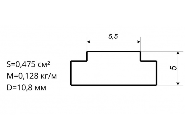 Алюминиевый профиль для карнизов Вес 1 п/м: 0,128